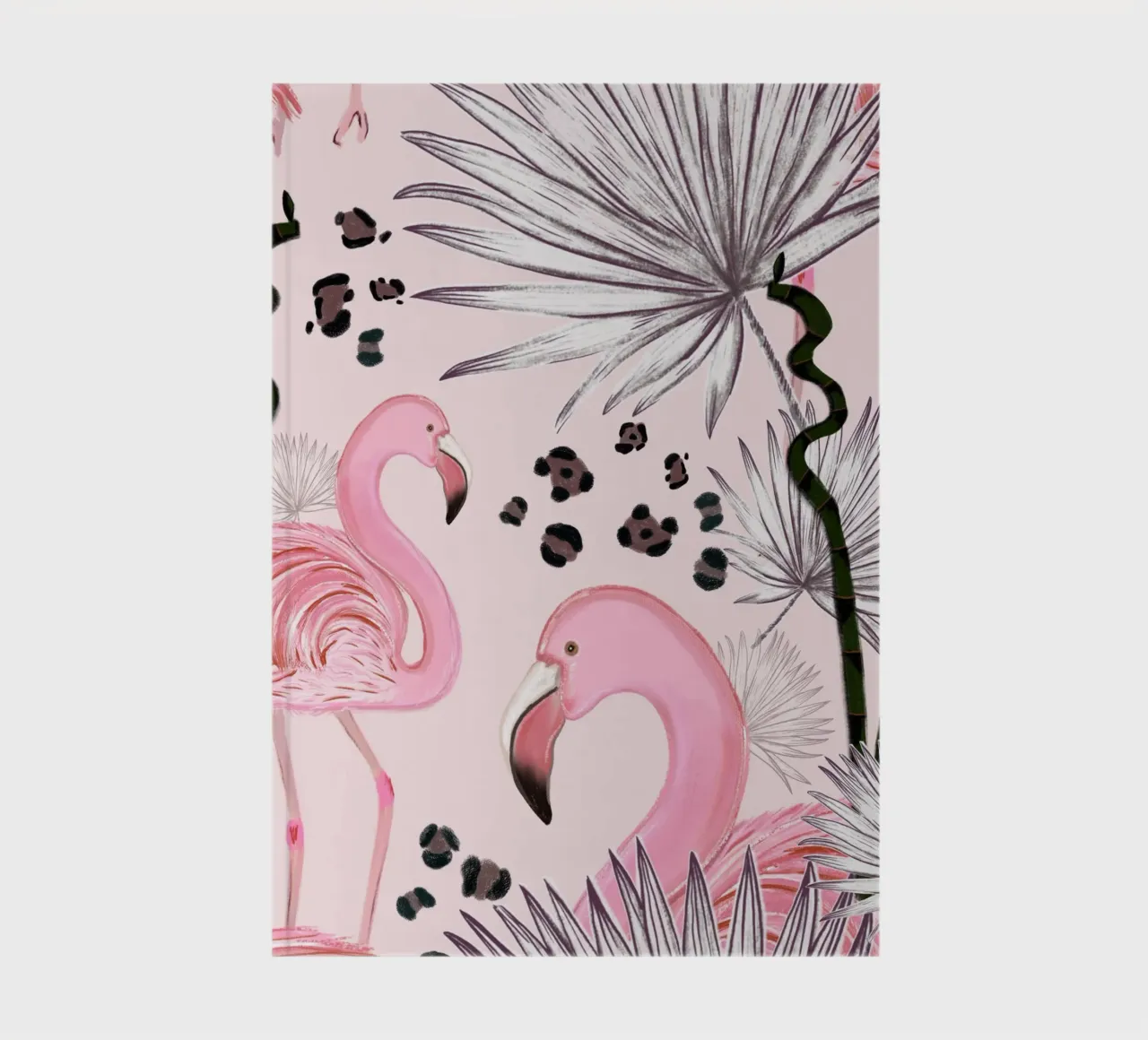 Flamingos mit Leopardenmuster Notizbuch von gulsengunel