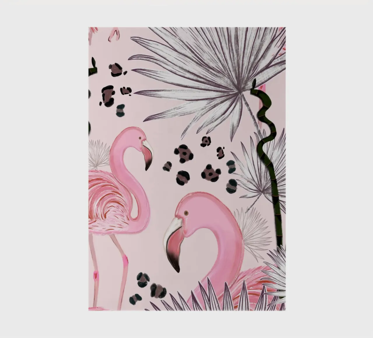 Flamingos mit Leopardenmuster Notizbuch von gulsengunel