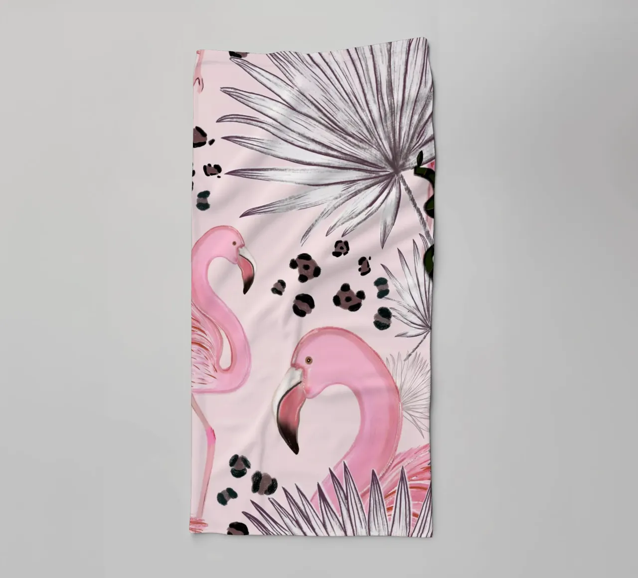 Flamants avec imprimés léopard serviette de bain de gulsengunel
