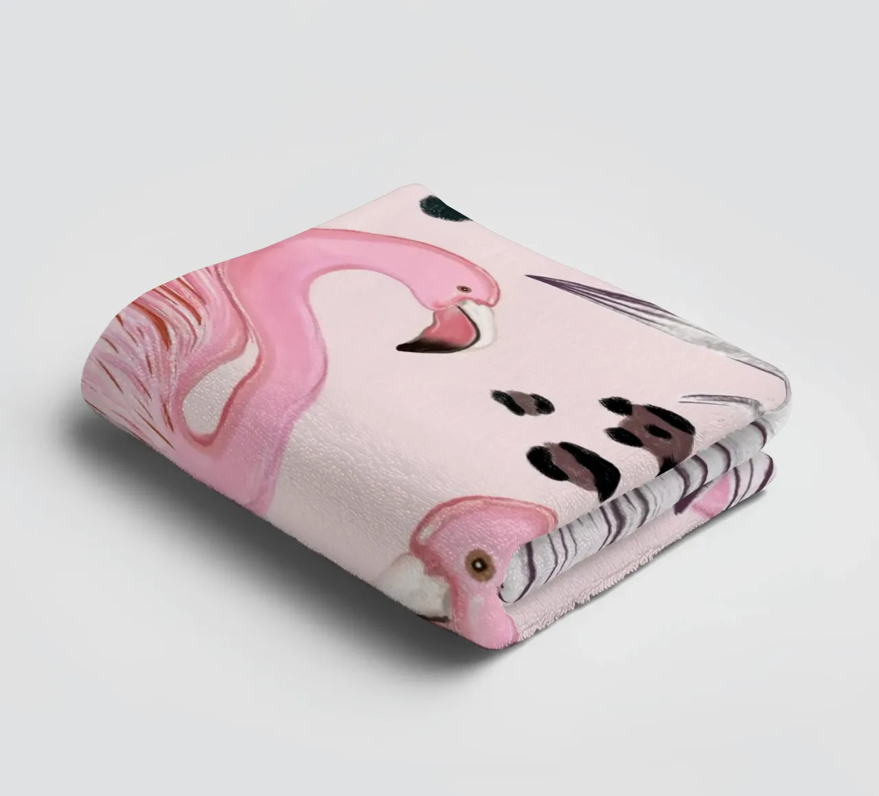 Flamingos mit Leopardenmuster Handtuch von gulsengunel