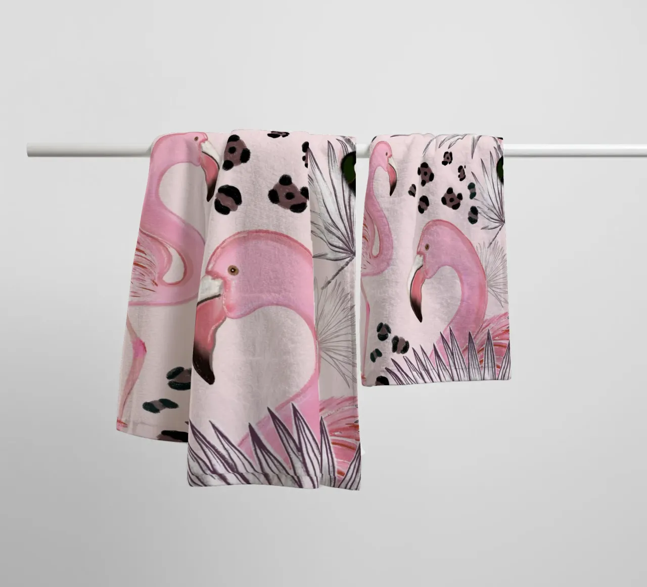 Flamants avec imprimés léopard serviette de bain de gulsengunel