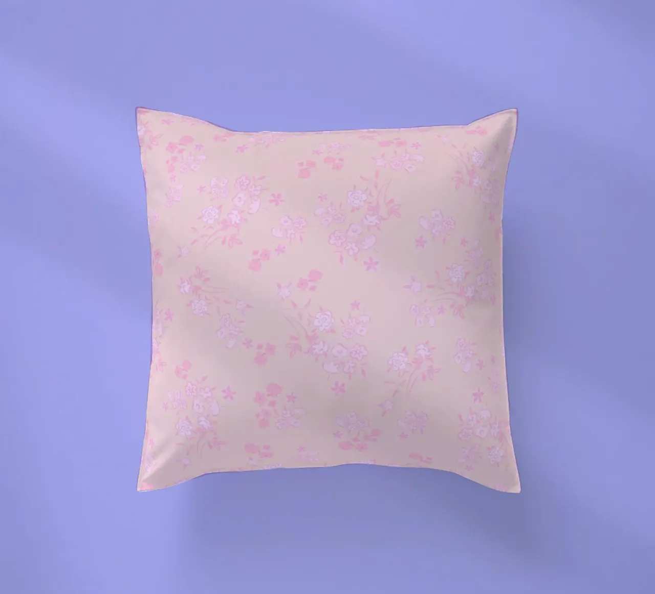Pink ditsy pattern with pink pattern decorative cushion by gulsengunel