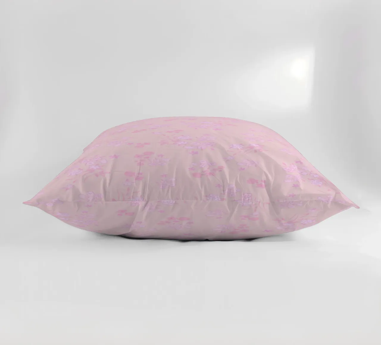 Pink ditsy pattern with pink pattern decorative cushion by gulsengunel