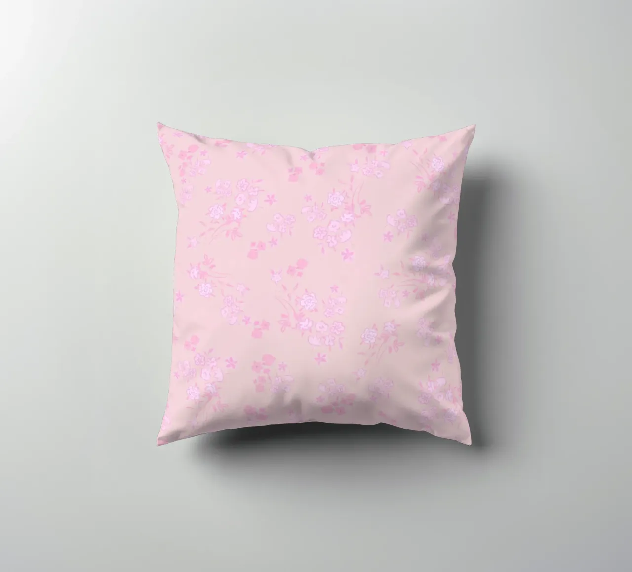 Pink ditsy pattern with pink pattern decorative cushion by gulsengunel