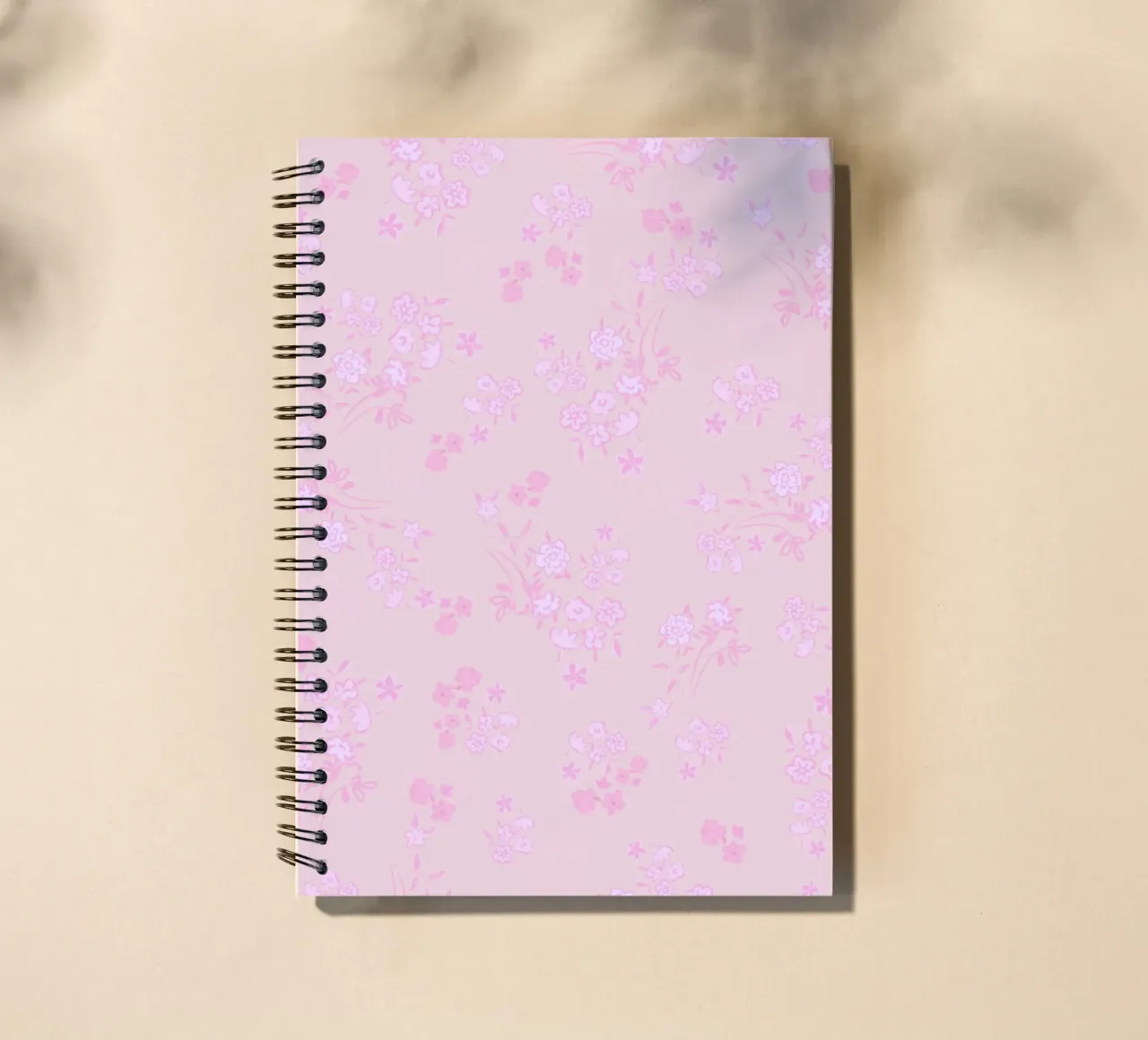 Pink ditsy pattern with pink pattern spiral notebook by gulsengunel