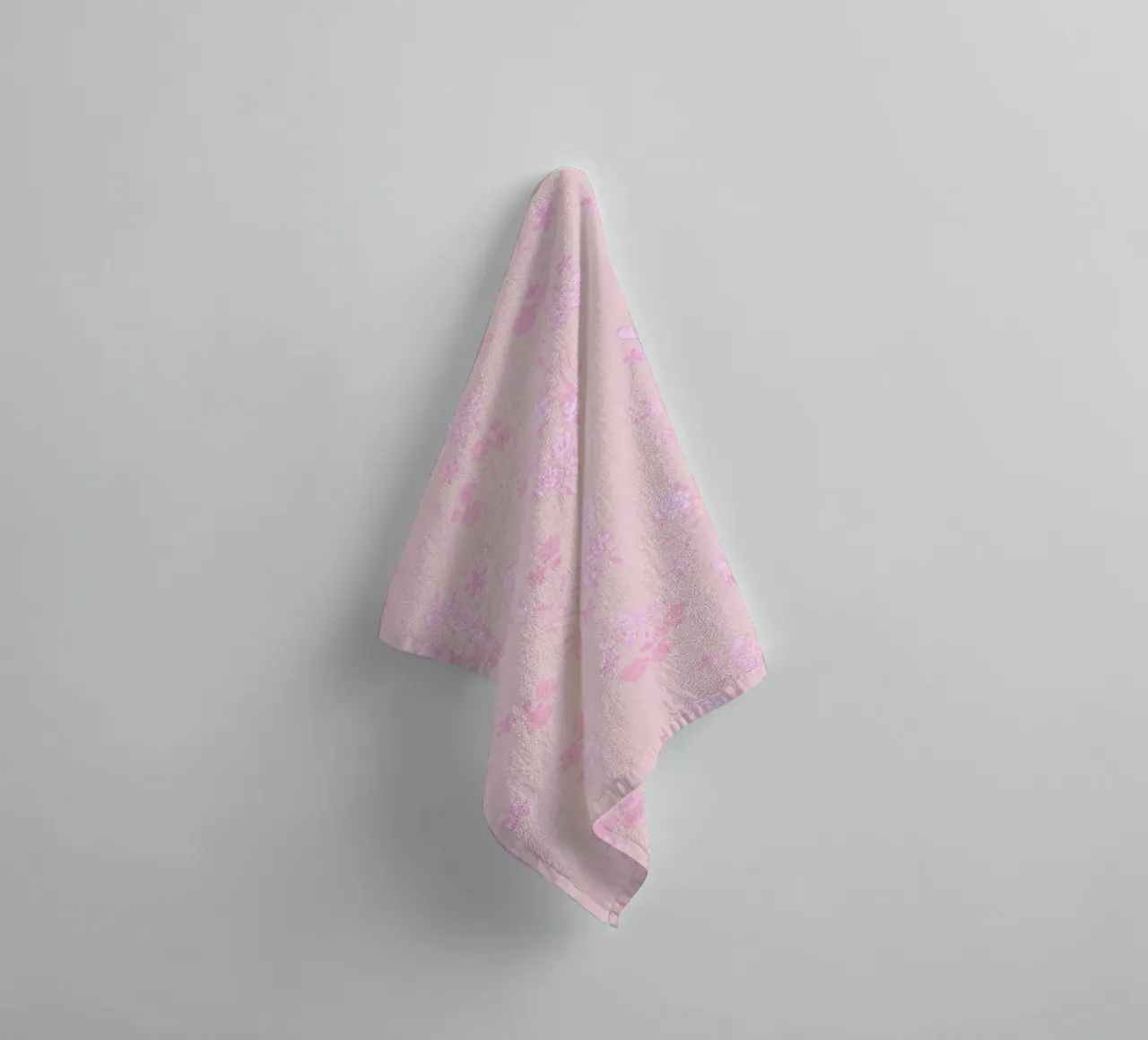 Pink ditsy pattern with pink pattern towel by gulsengunel