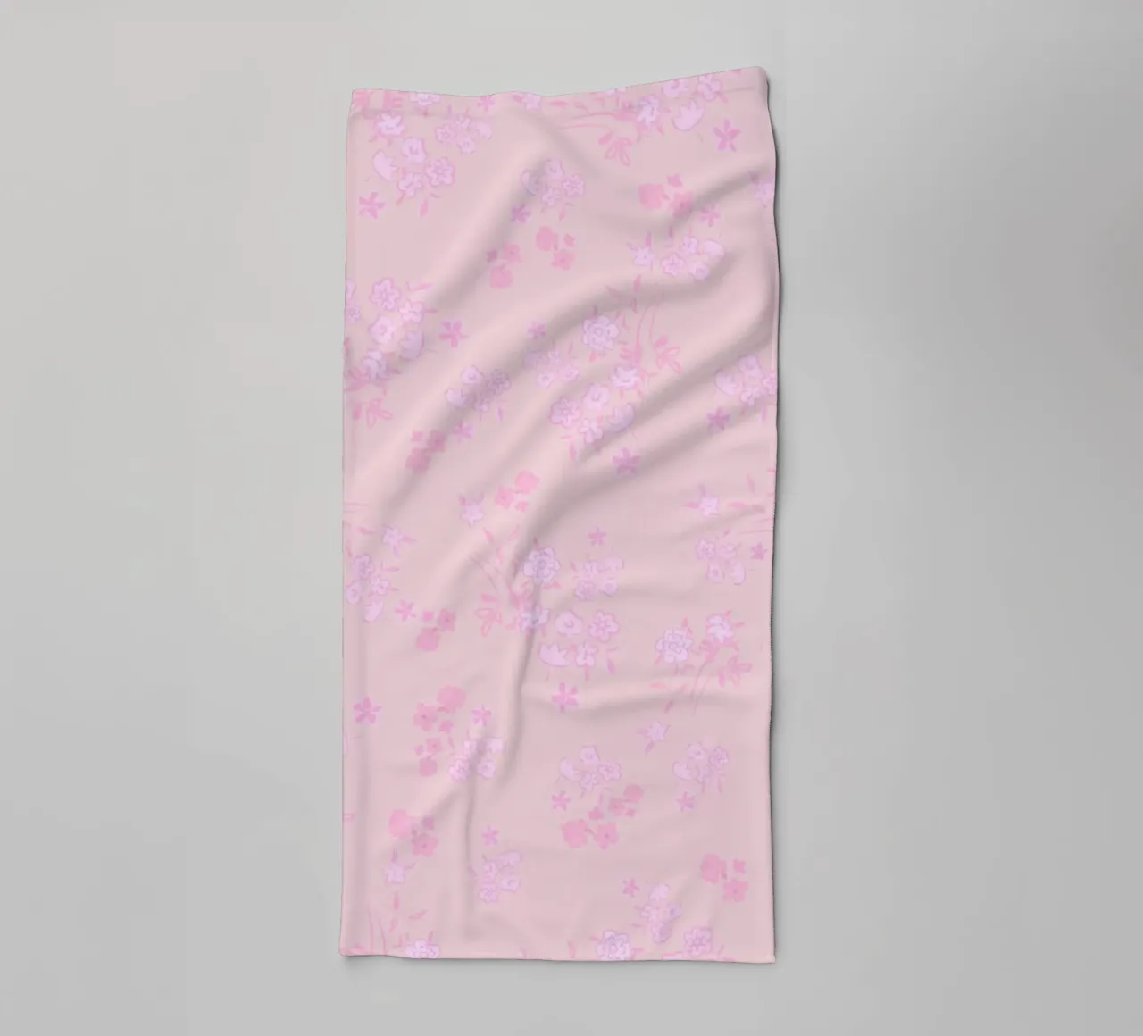 Pink ditsy pattern with pink pattern towel by gulsengunel