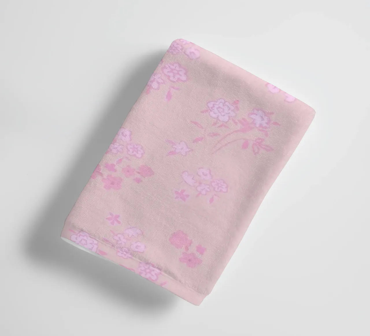 Pink ditsy pattern with pink pattern towel by gulsengunel