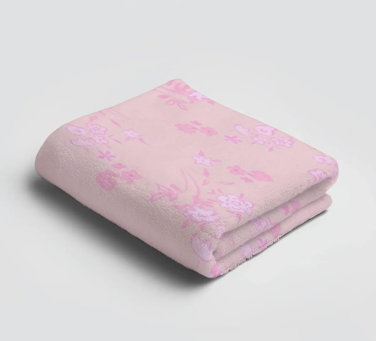 Pink ditsy pattern with pink pattern towel by gulsengunel