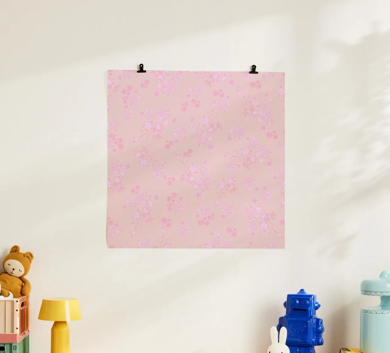 Pink ditsy pattern with pink pattern hahnemühle by gulsengunel
