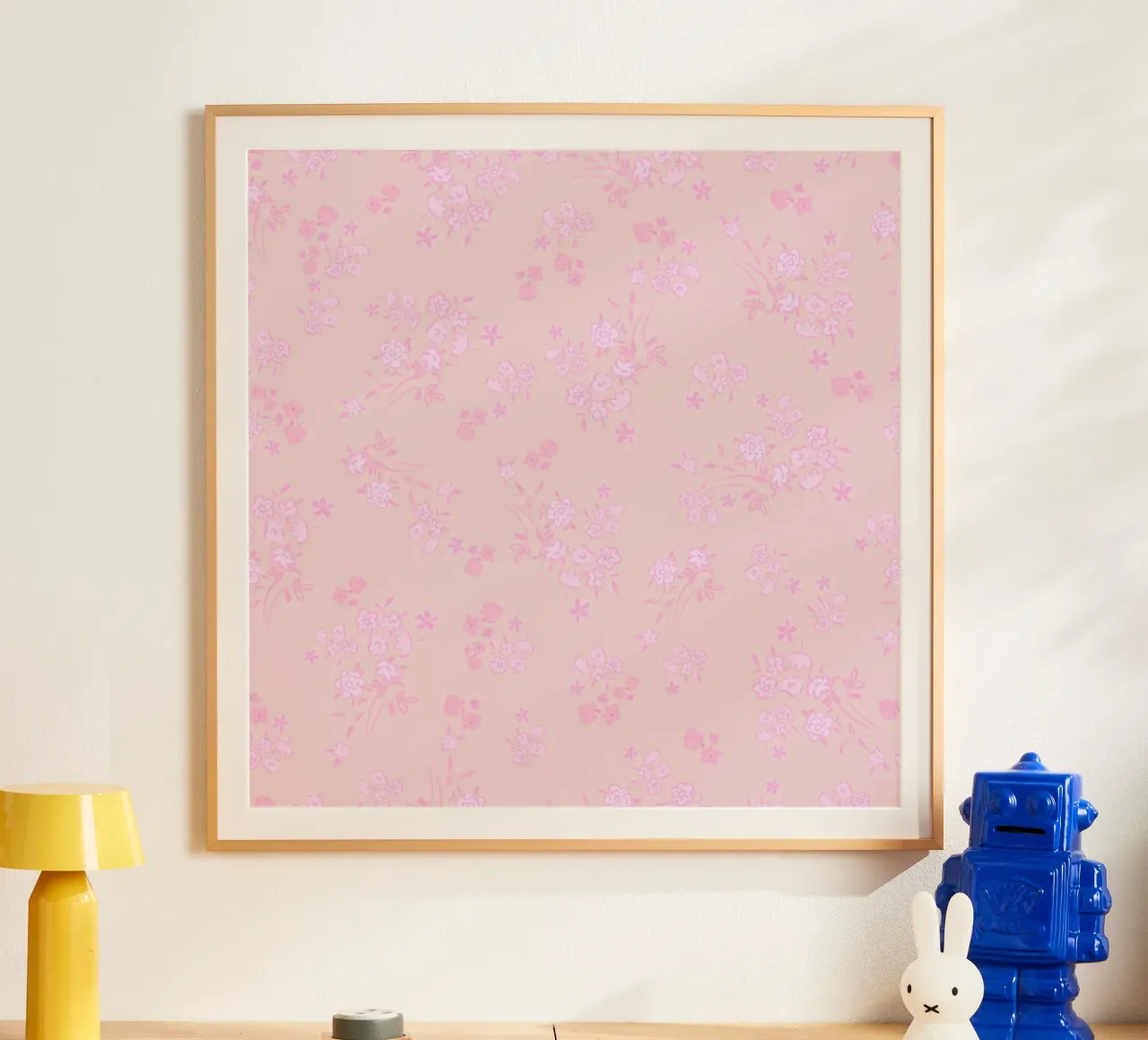 Pink ditsy pattern with pink pattern hahnemühle by gulsengunel