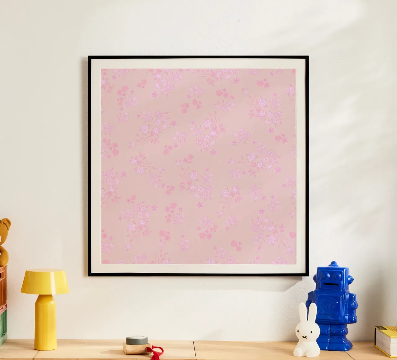 Pink ditsy pattern with pink pattern hahnemühle by gulsengunel