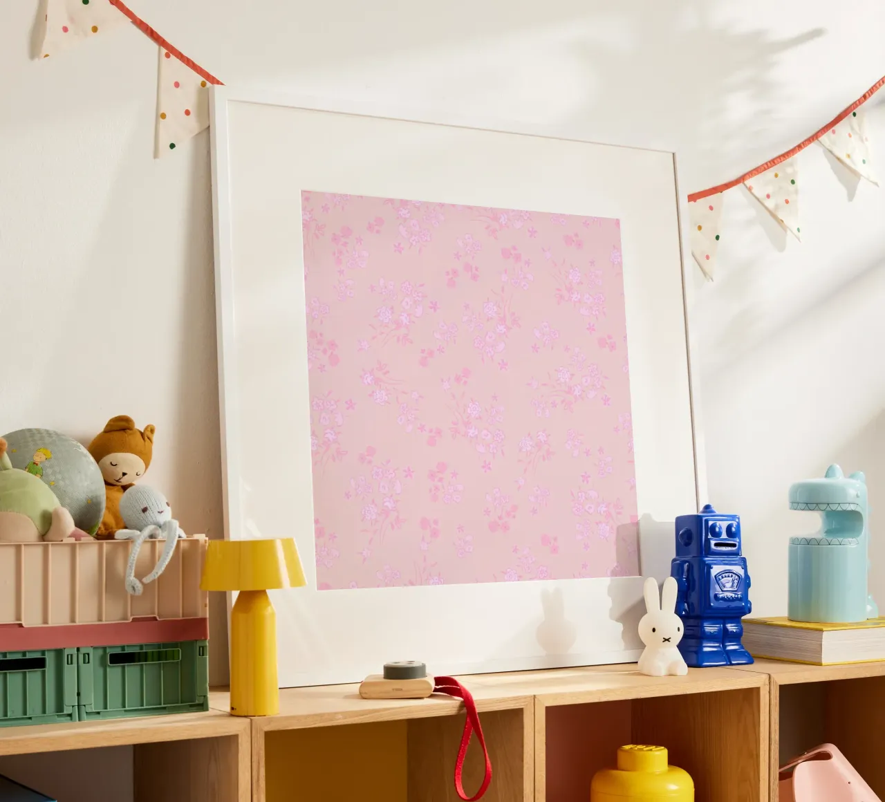Pink ditsy pattern with pink pattern hahnemühle by gulsengunel
