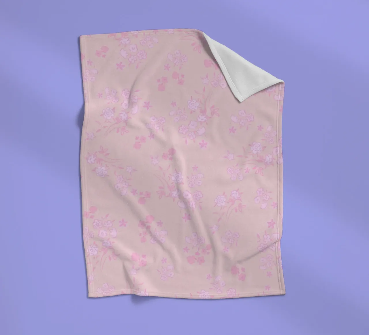 Pink ditsy pattern with pink pattern fleece blanket by gulsengunel