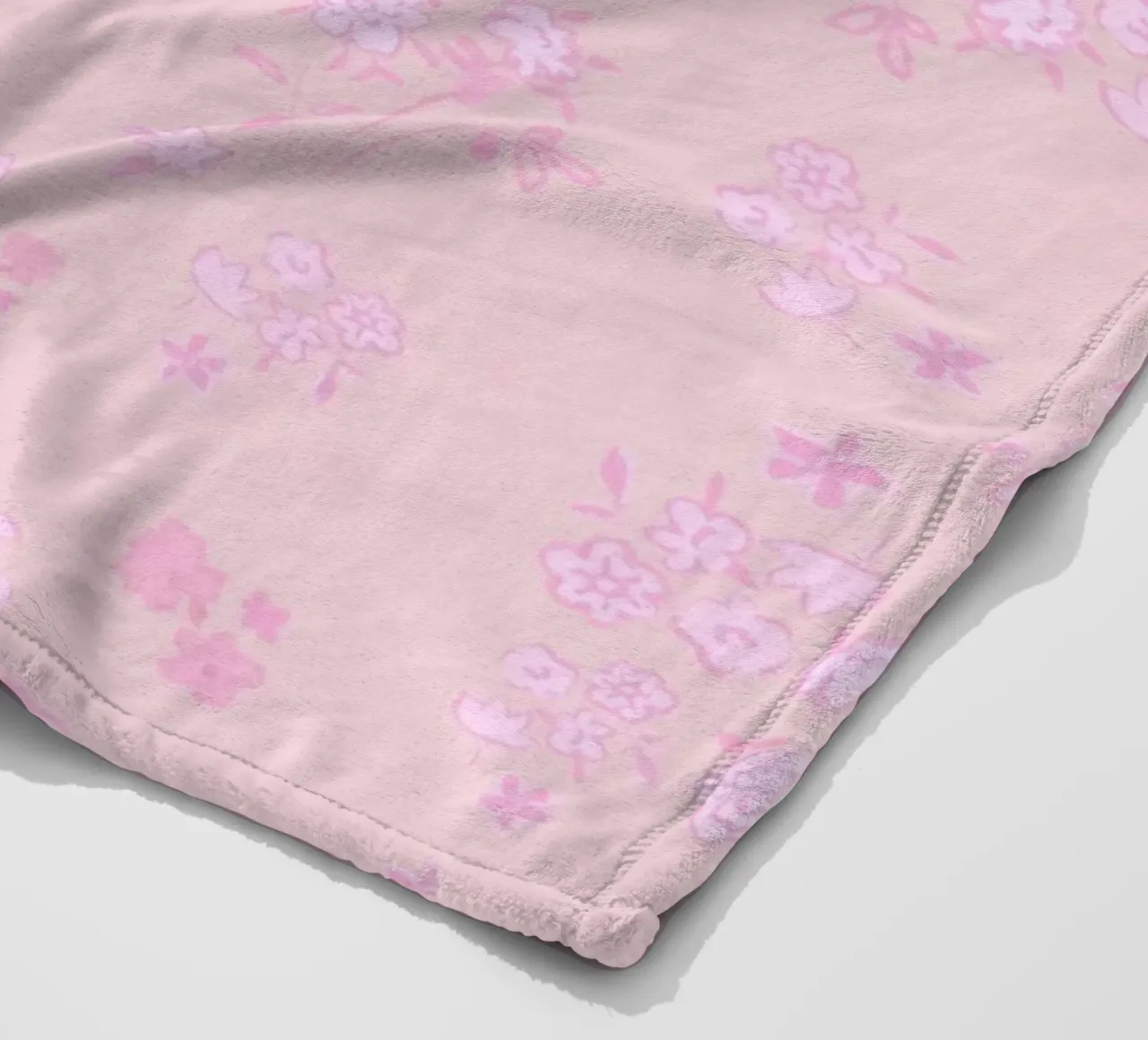 Pink ditsy pattern with pink pattern fleece blanket by gulsengunel