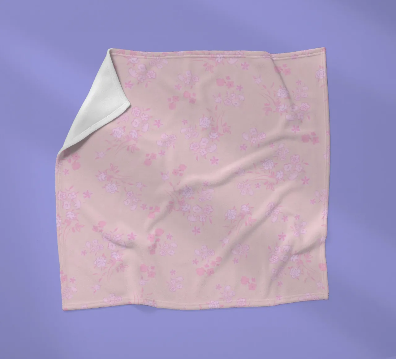 Pink ditsy pattern with pink pattern fleece blanket by gulsengunel