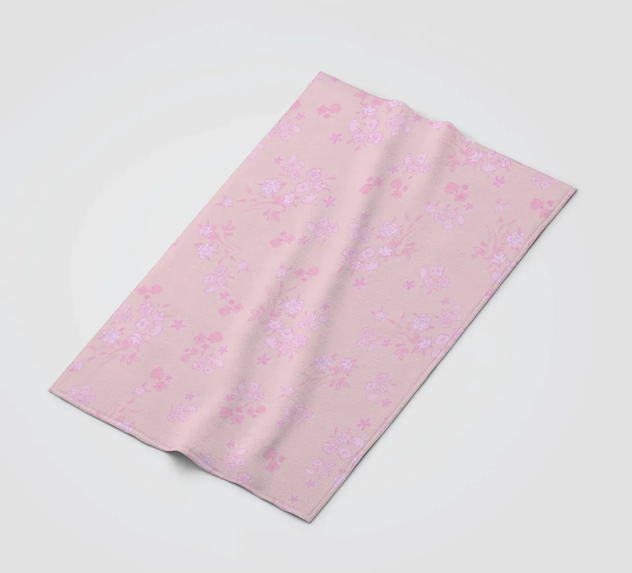 Pink ditsy pattern with pink pattern fleece blanket by gulsengunel