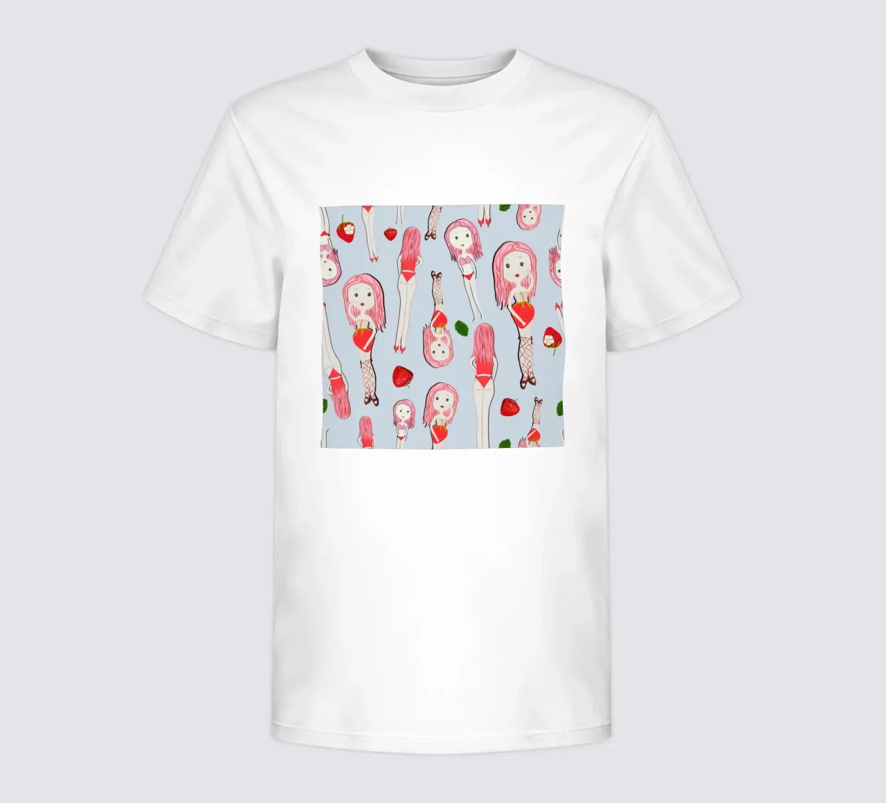 Strawberry girls on holiday kids t-shirt by gulsengunel