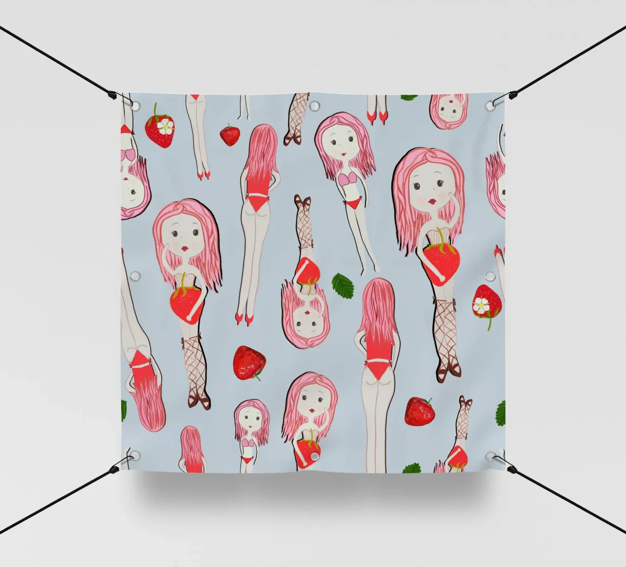 Le ragazze fragola in vacanza telo in pvc da gulsengunel