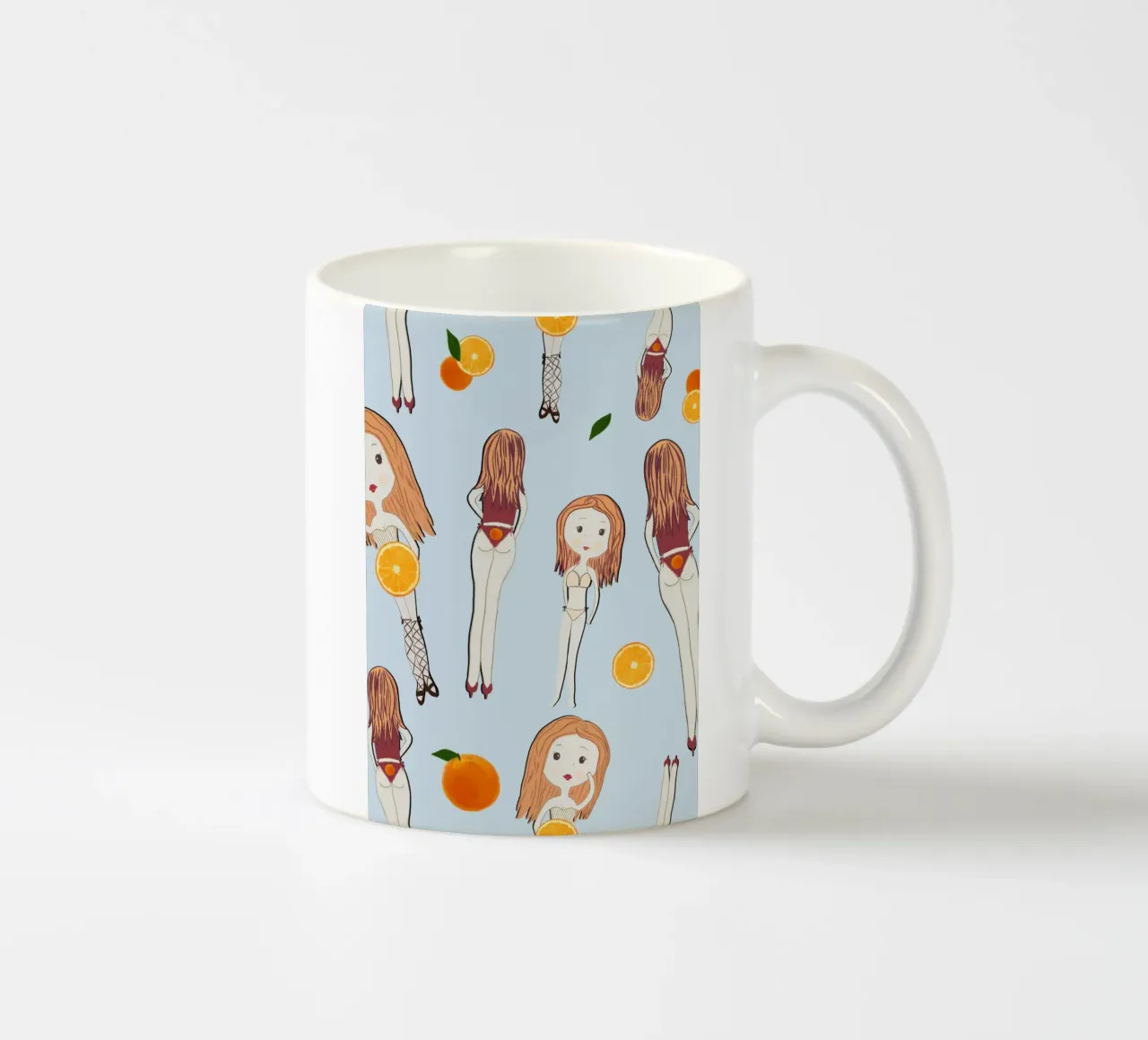 Ragazza arancione in vacanza tazza in ceramica da gulsengunel
