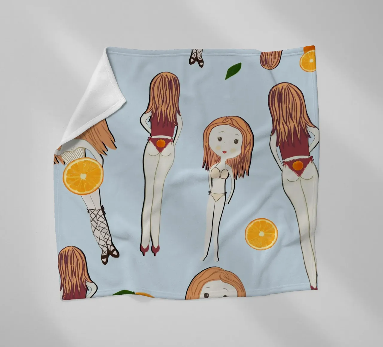 Ragazza arancione in vacanza coperta in pile da gulsengunel
