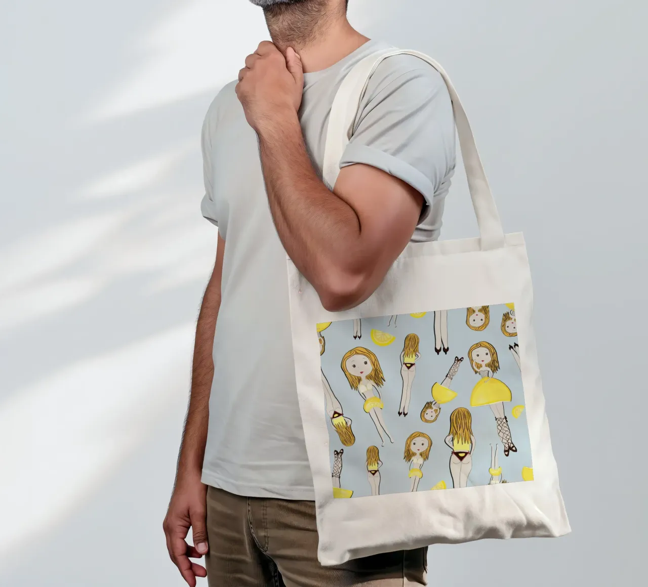 Ragazza limone in vacanza borsa in juta da gulsengunel