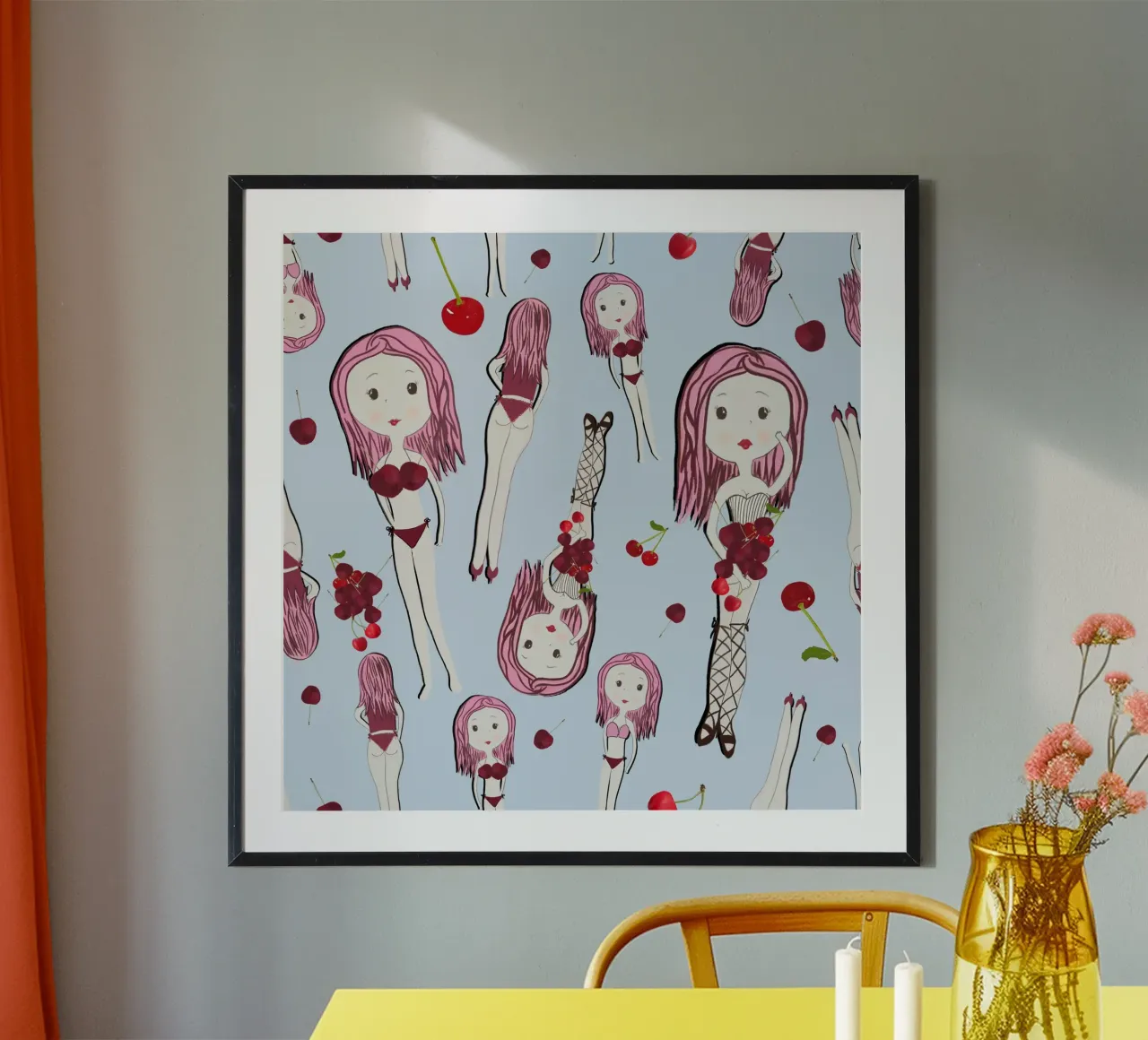 Ragazza ciliegia in vacanza poster da gulsengunel