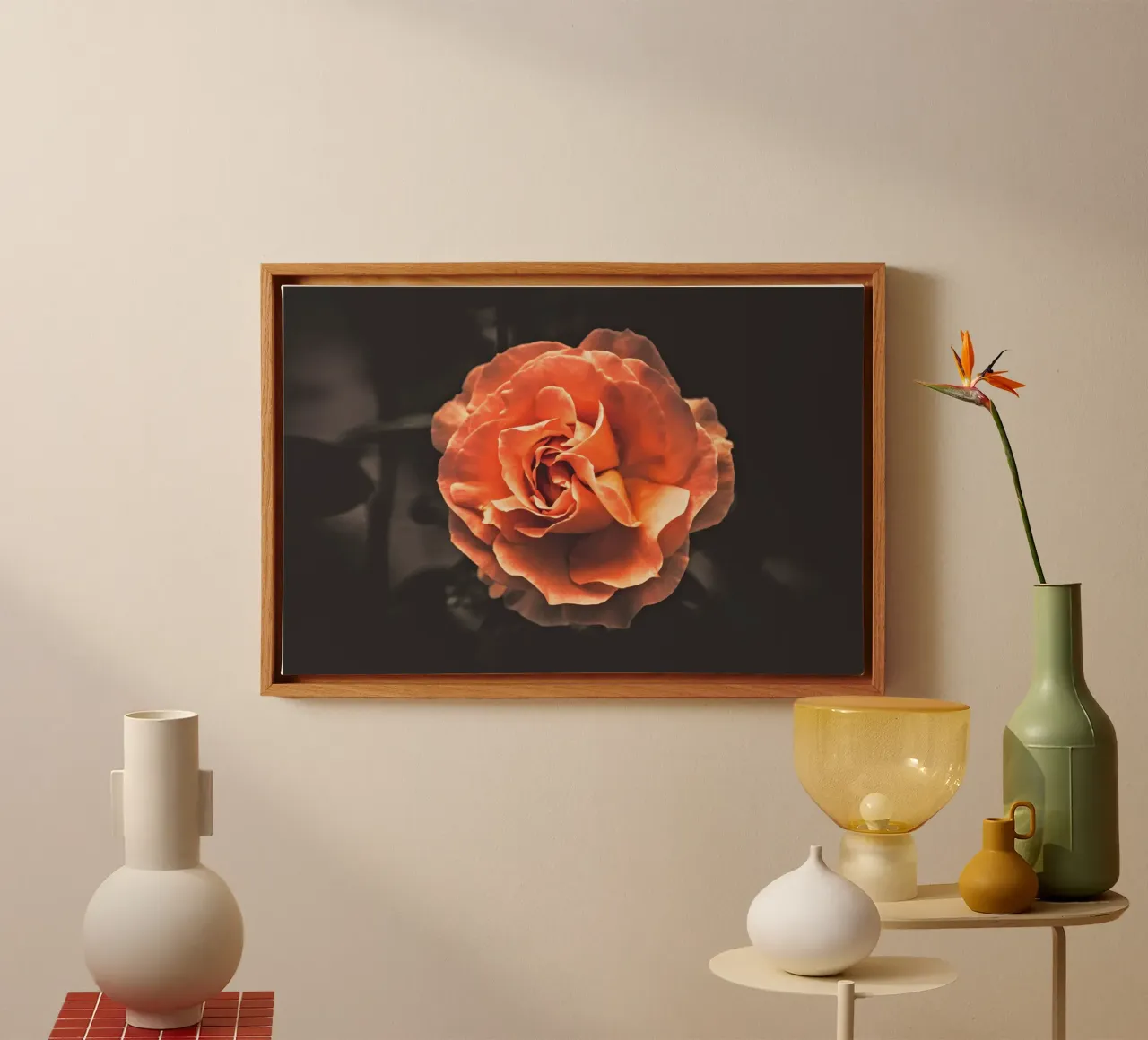 The Language of Roses canvas with Floater frame by PhotoVibe Decor