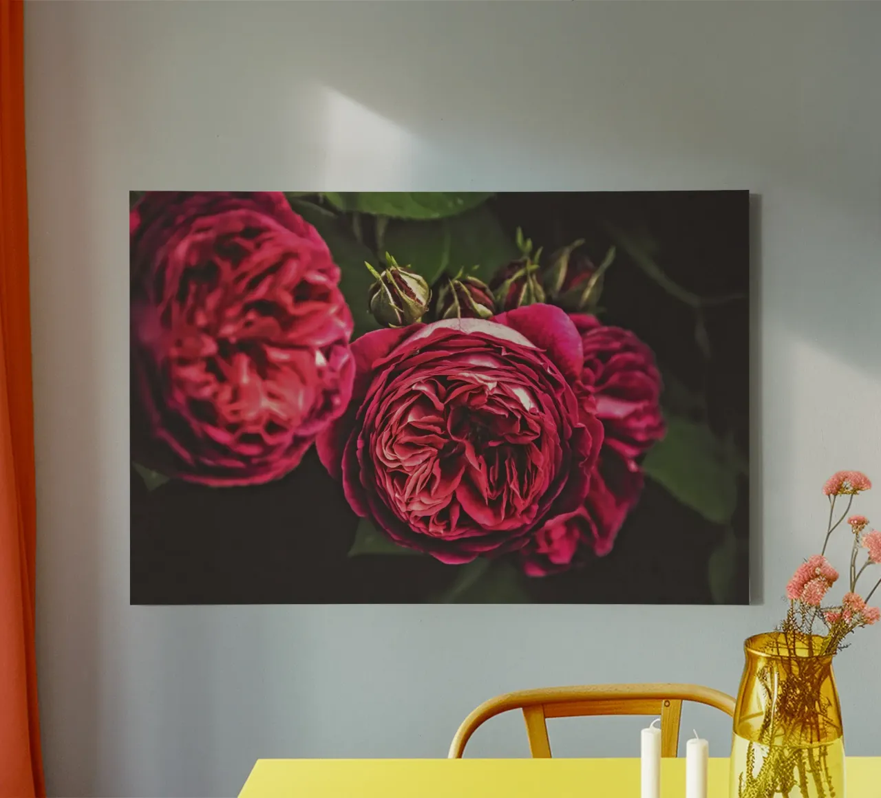 The Language of Roses canvas with Floater frame by PhotoVibe Decor