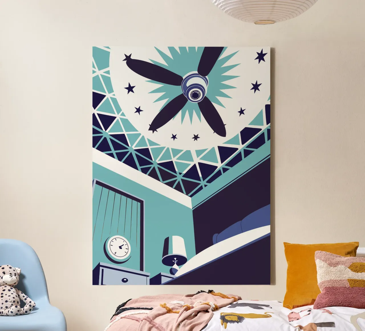 Kamers in het huis canvas met Baklijst van STORE PRESENCE
