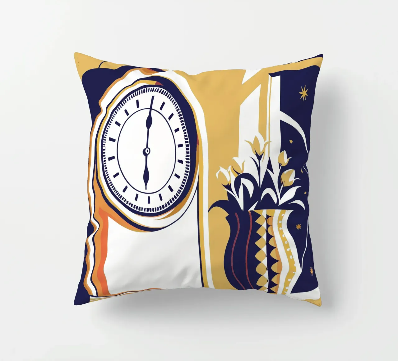 Orologio e vaso di fiori cuscino da STORE PRESENCE