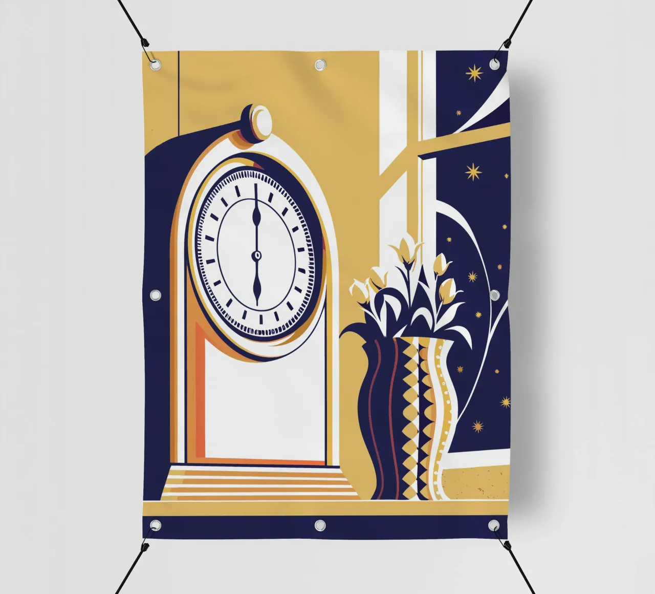 Orologio e vaso di fiori telo in pvc da STORE PRESENCE