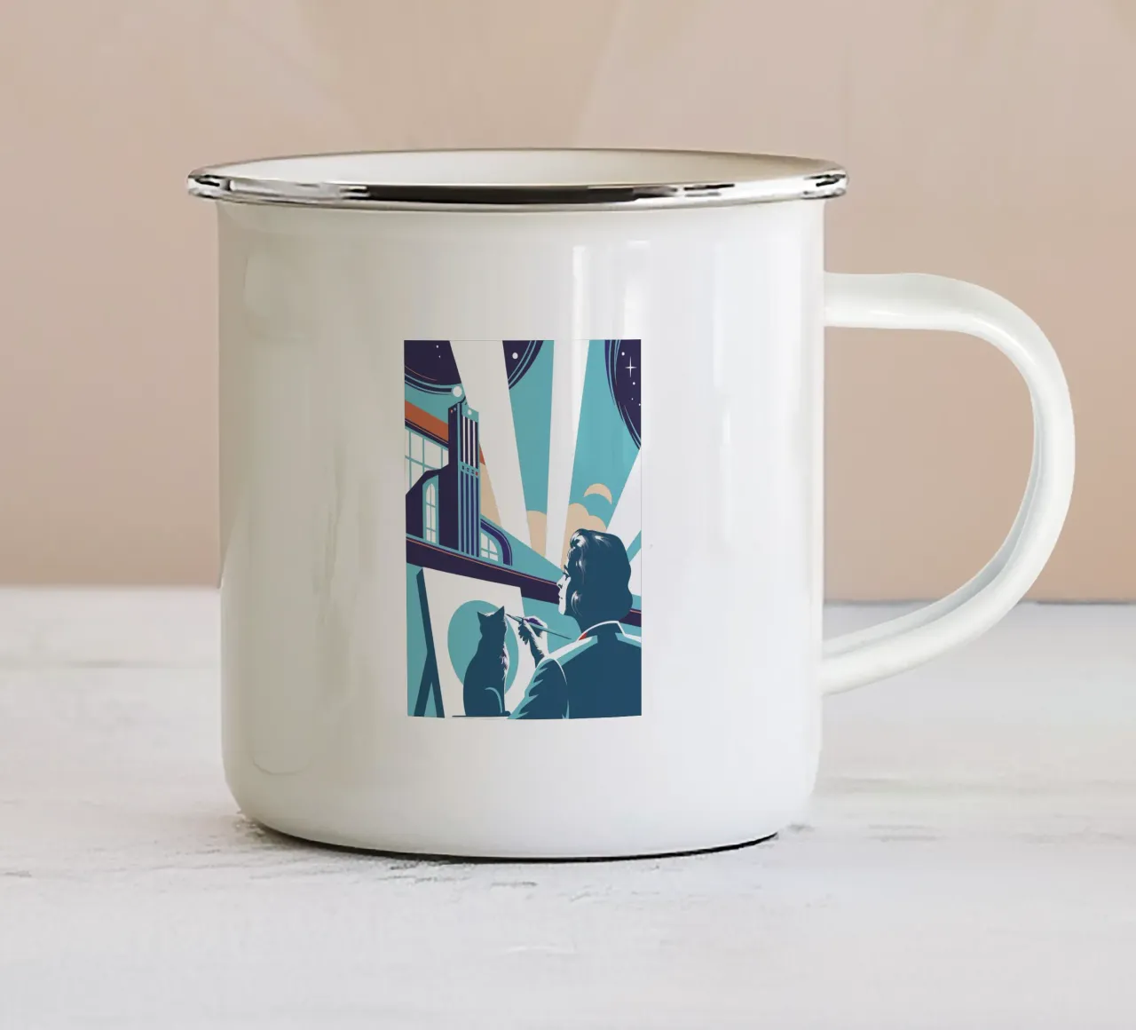 Persone che dipingono tazza in smalto da STORE PRESENCE