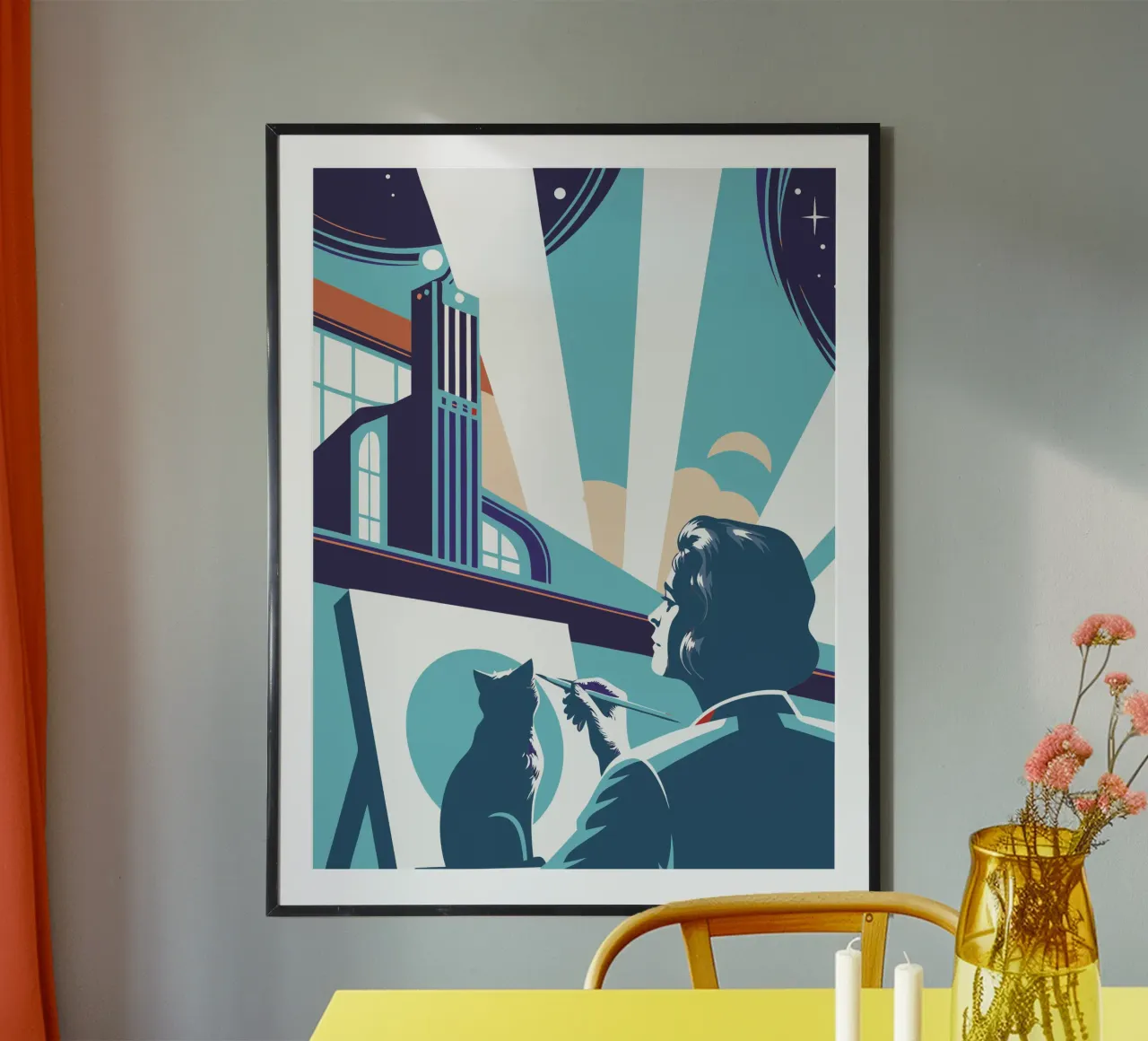 Persone che dipingono poster con telaio in plastica da STORE PRESENCE