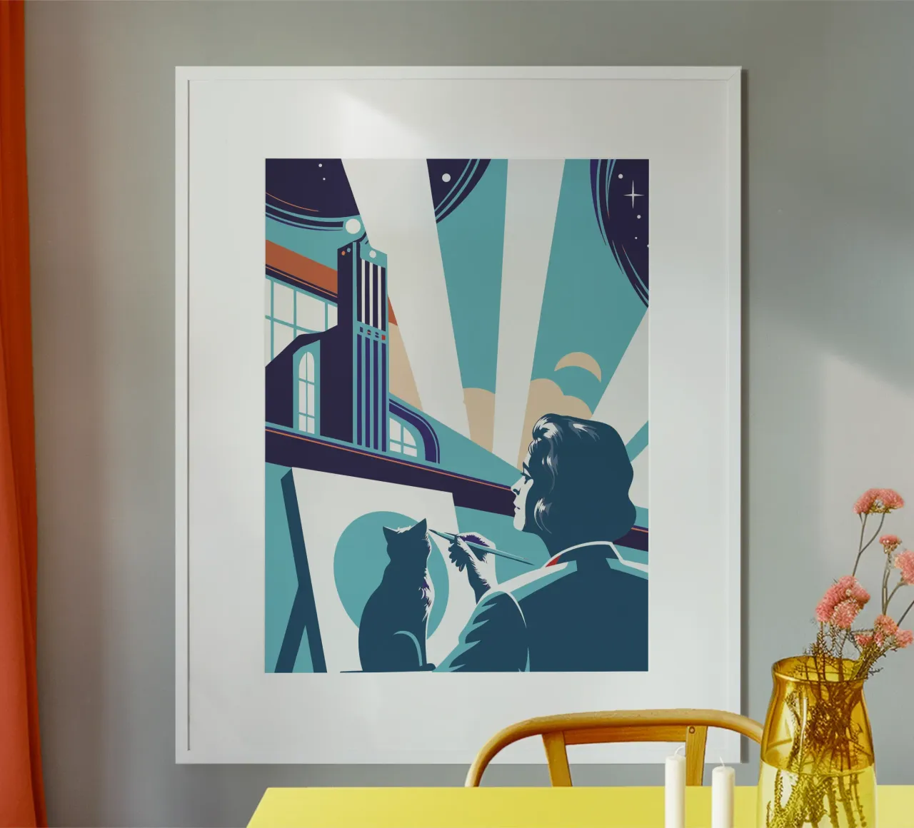 Persone che dipingono poster con telaio in plastica da STORE PRESENCE