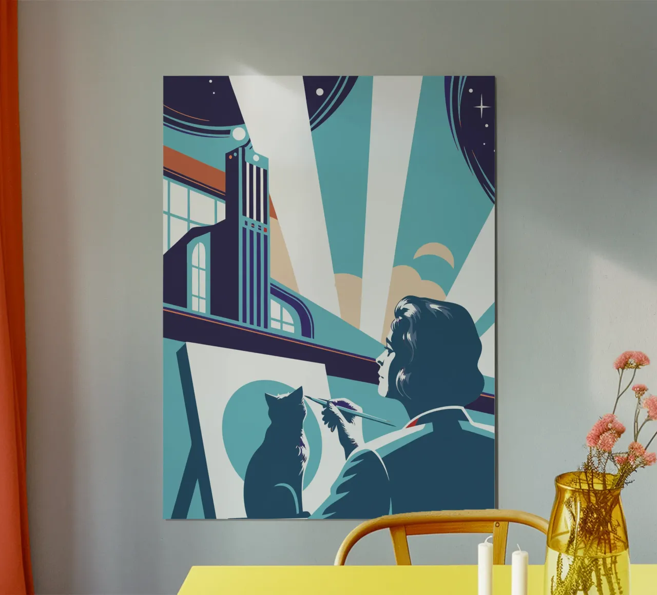 Persone che dipingono poster con telaio in plastica da STORE PRESENCE