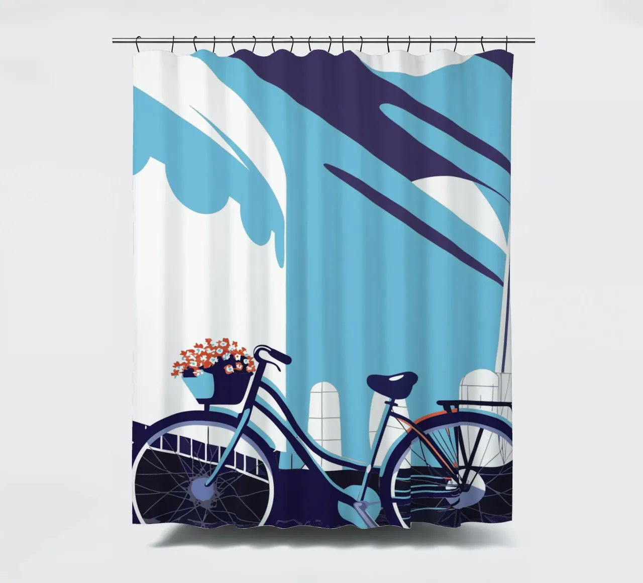 Biciclette e fiori tenda da doccia da STORE PRESENCE
