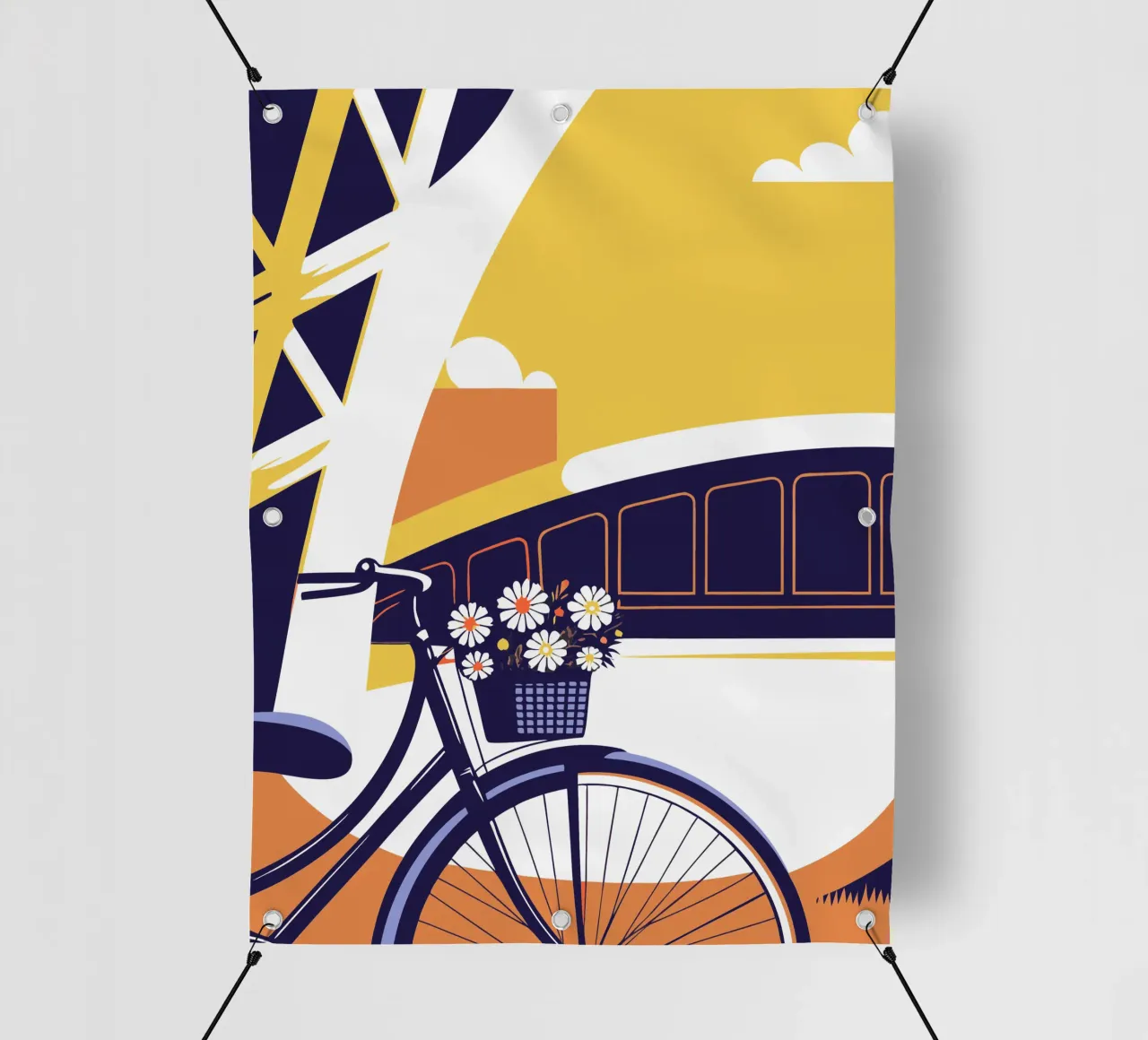 Biciclette e fiori telo in pvc da STORE PRESENCE
