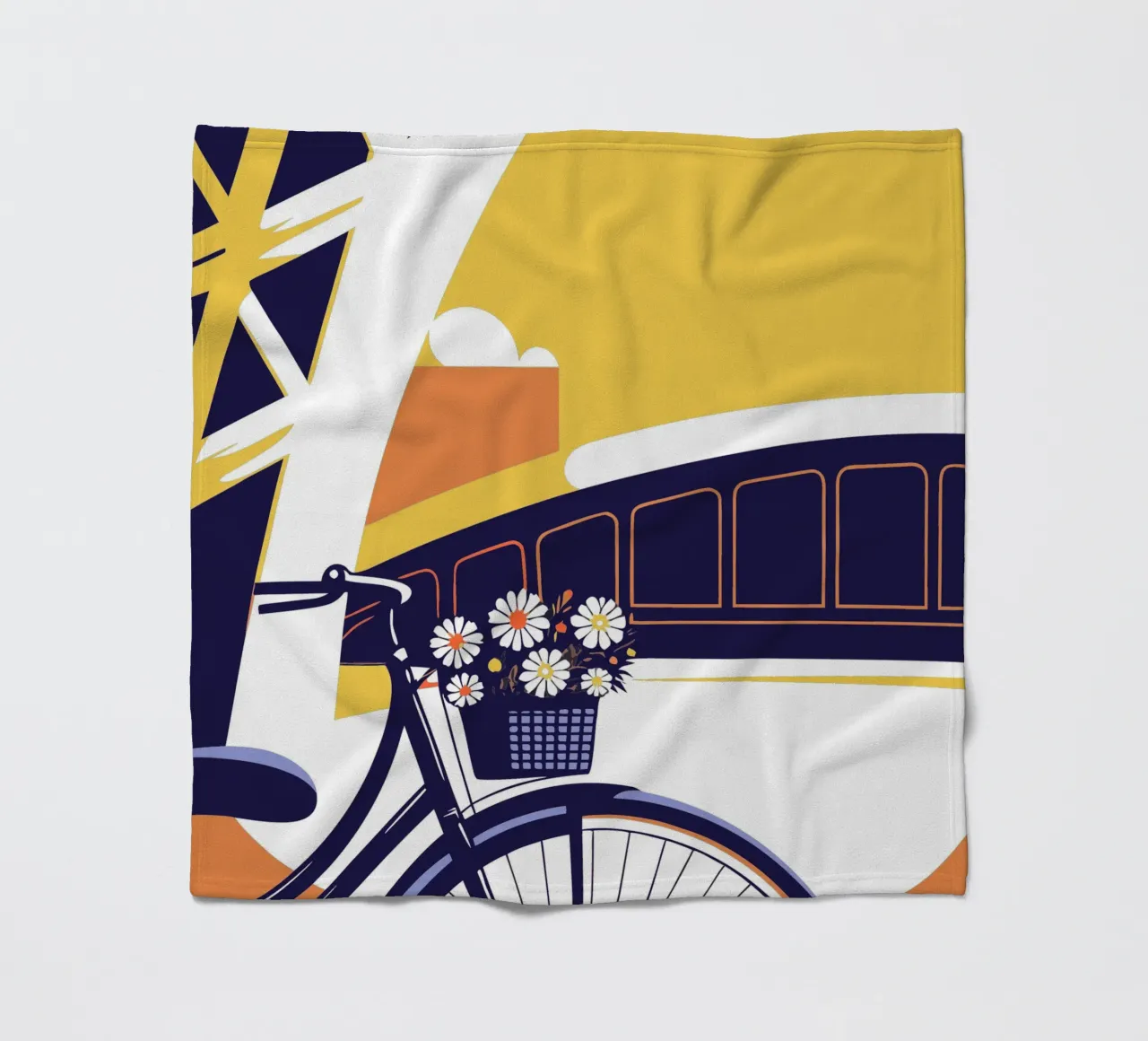 Biciclette e fiori coperta in pile da STORE PRESENCE