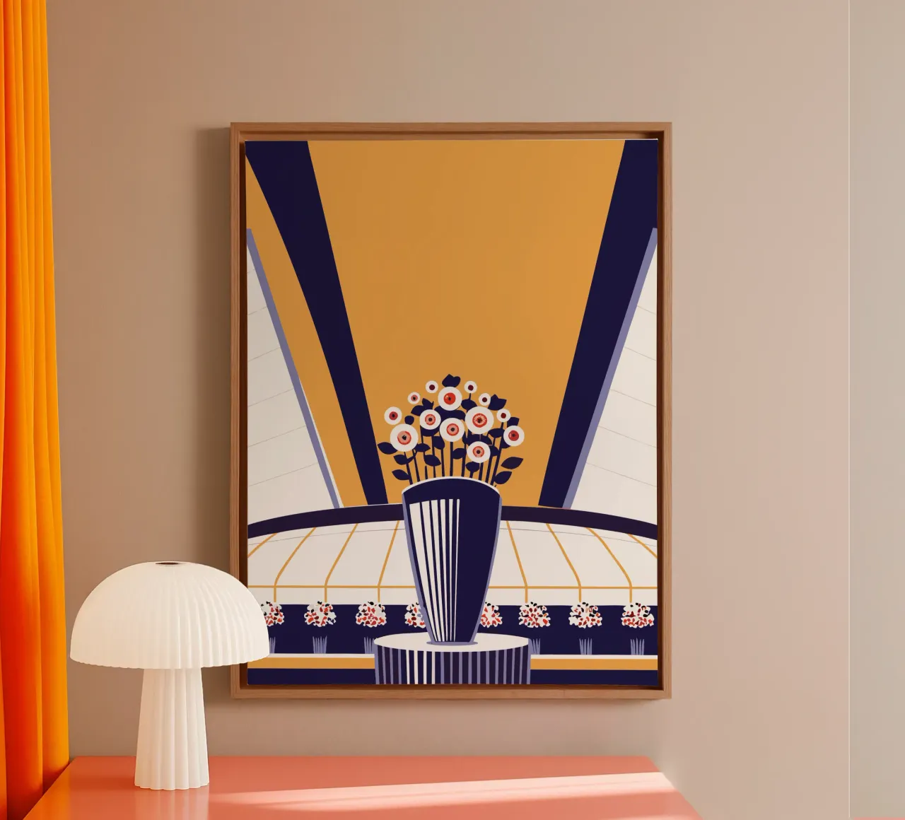 Bloemenvaas canvas met Baklijst van STORE PRESENCE
