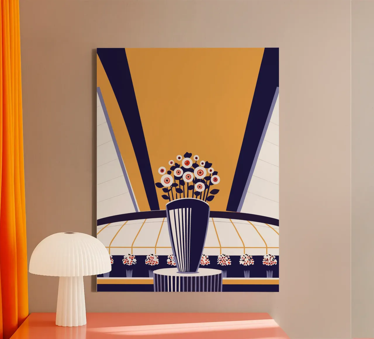 Bloemenvaas canvas met Baklijst van STORE PRESENCE