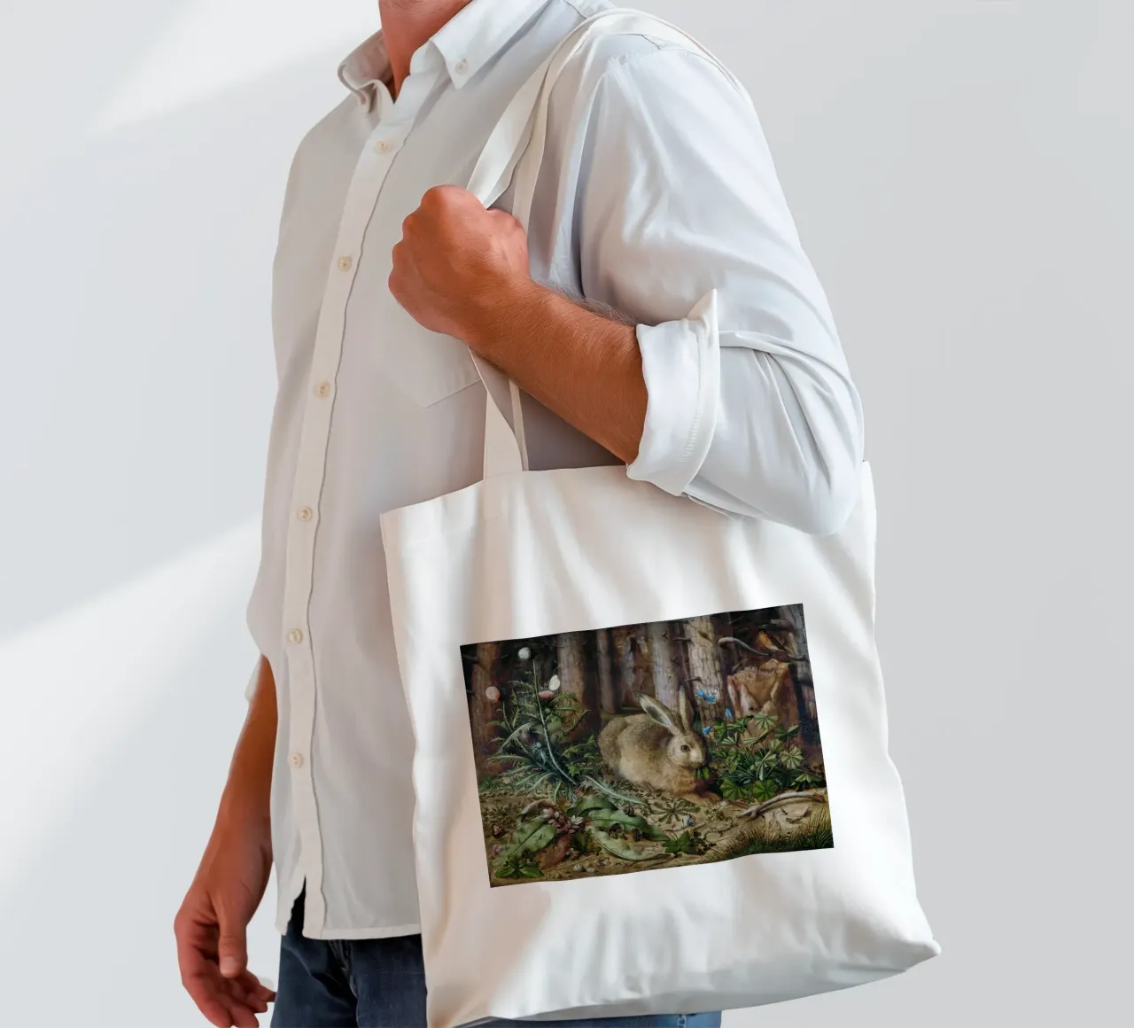 A Hare in the Forest borsa in juta da vintageshop