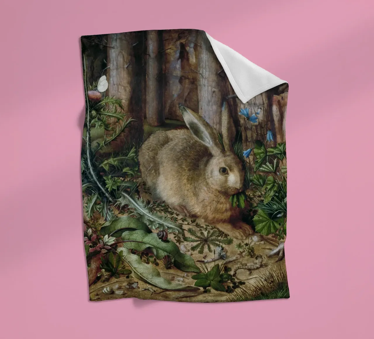 A Hare in the Forest coperta in pile da vintageshop