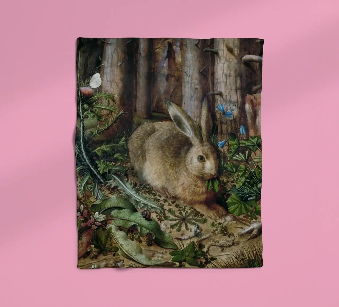 A Hare in the Forest coperta in pile da vintageshop