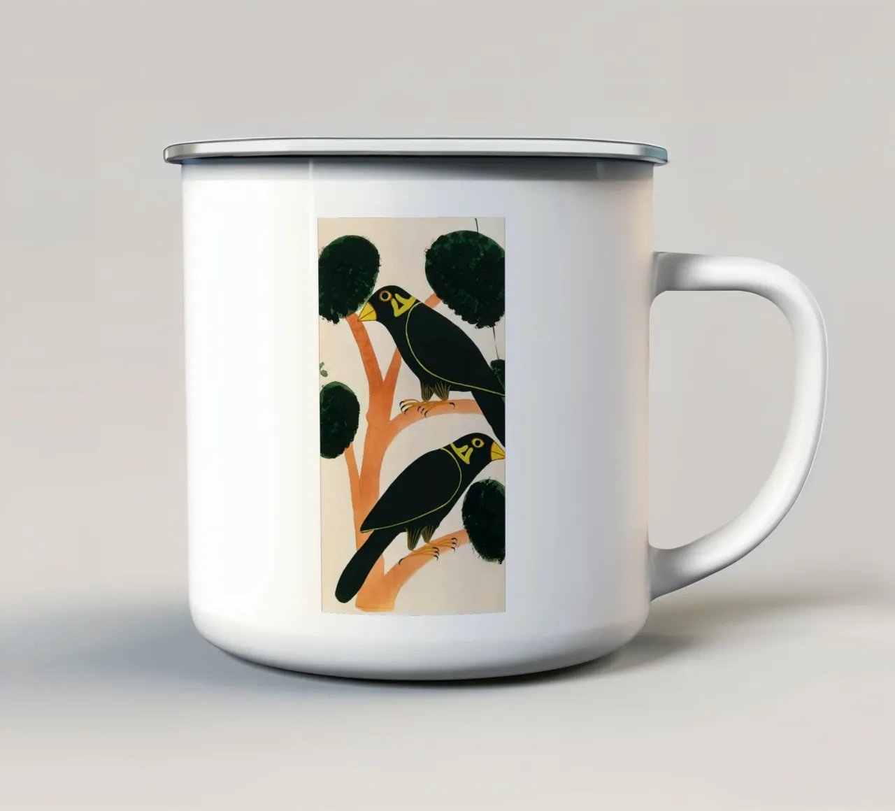 black  bird japanese tazza in smalto da vintageshop