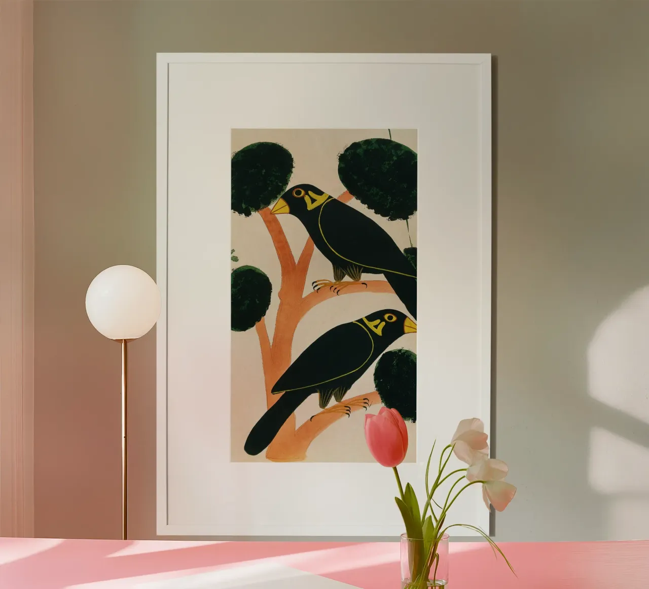 black  bird japanese poster con telaio in plastica da vintageshop