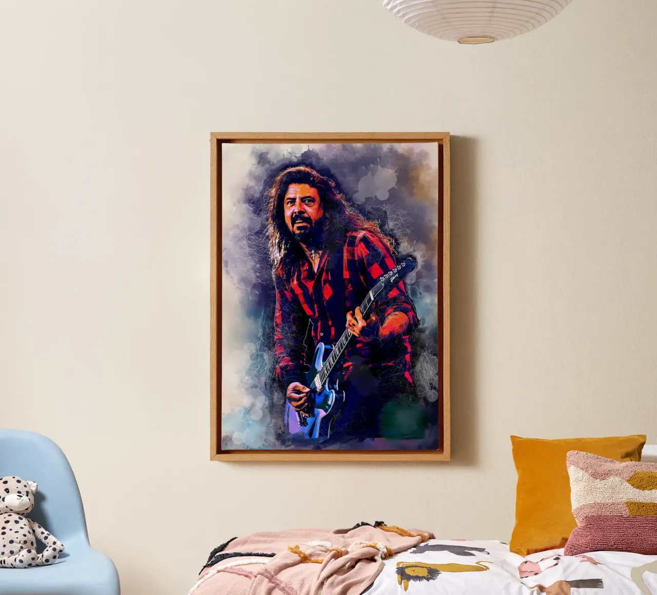 Dave Grohl art tela con Cornice a cassetta da Lembayung art