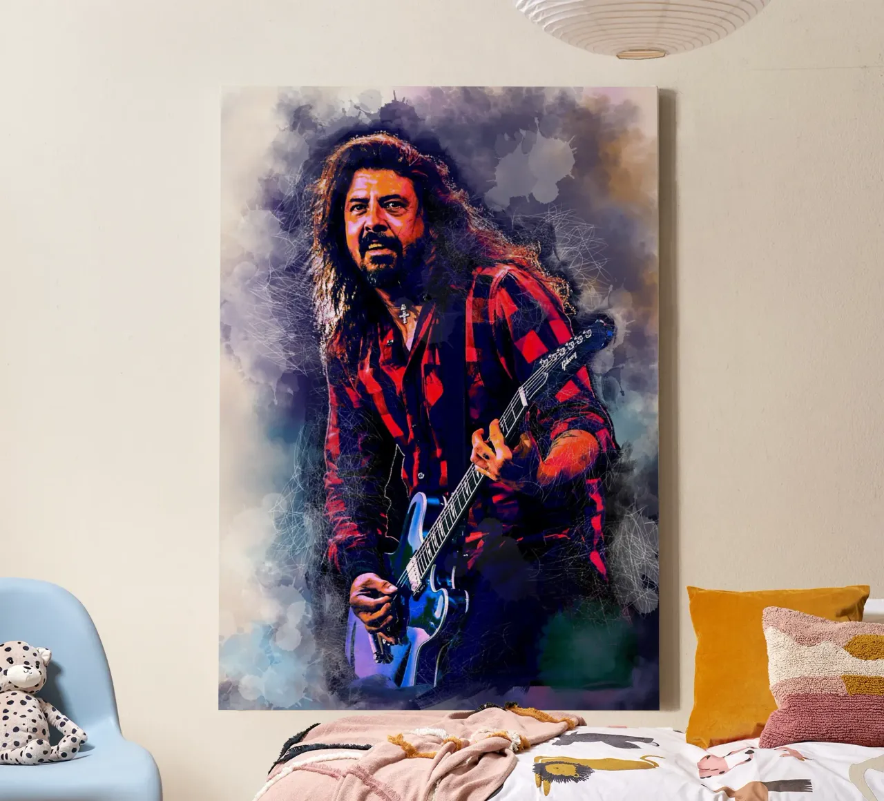Dave Grohl art tela con Cornice a cassetta da Lembayung art