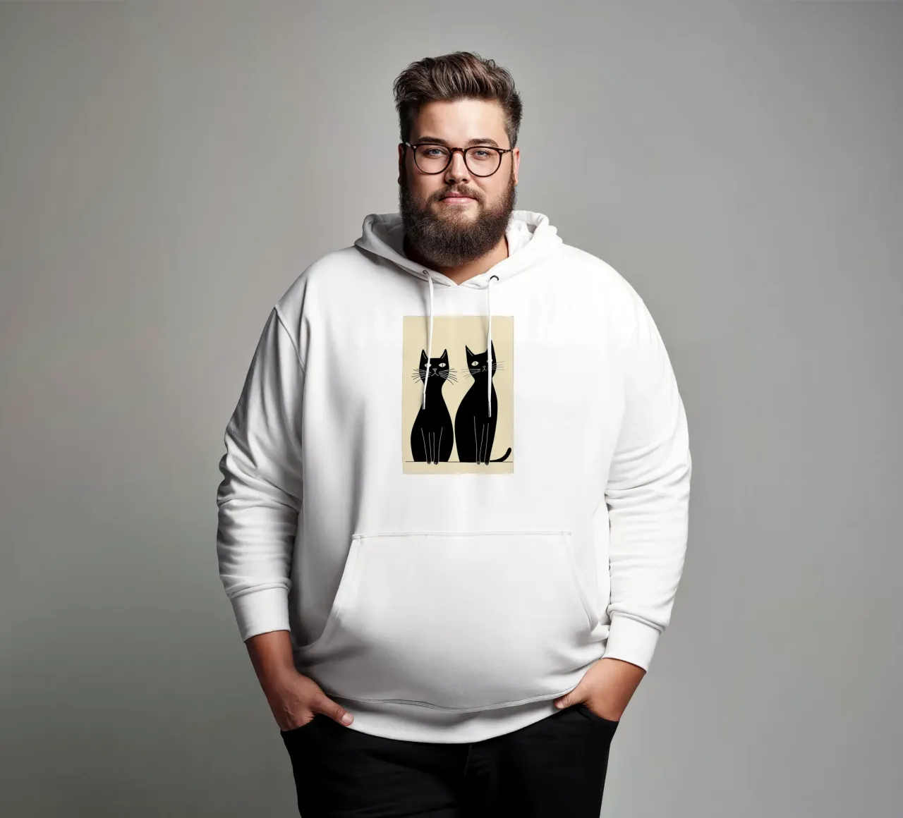 Due gatti neri felpa con cappuccio da Arjun