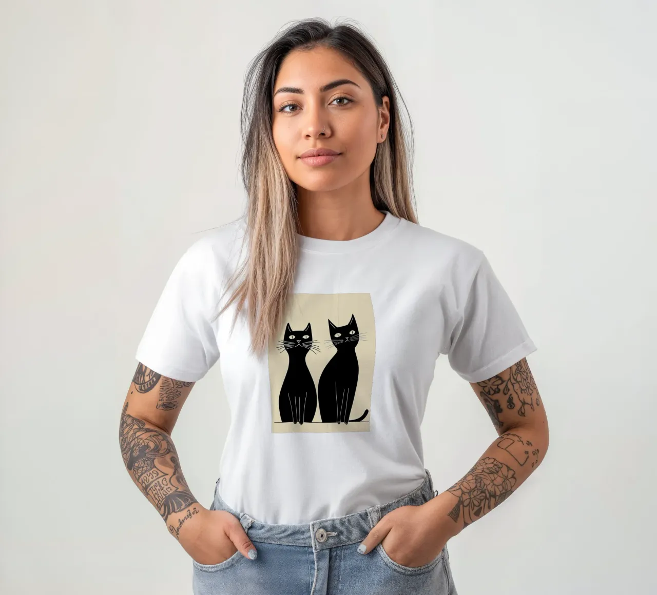 Due gatti neri t-shirt da Arjun